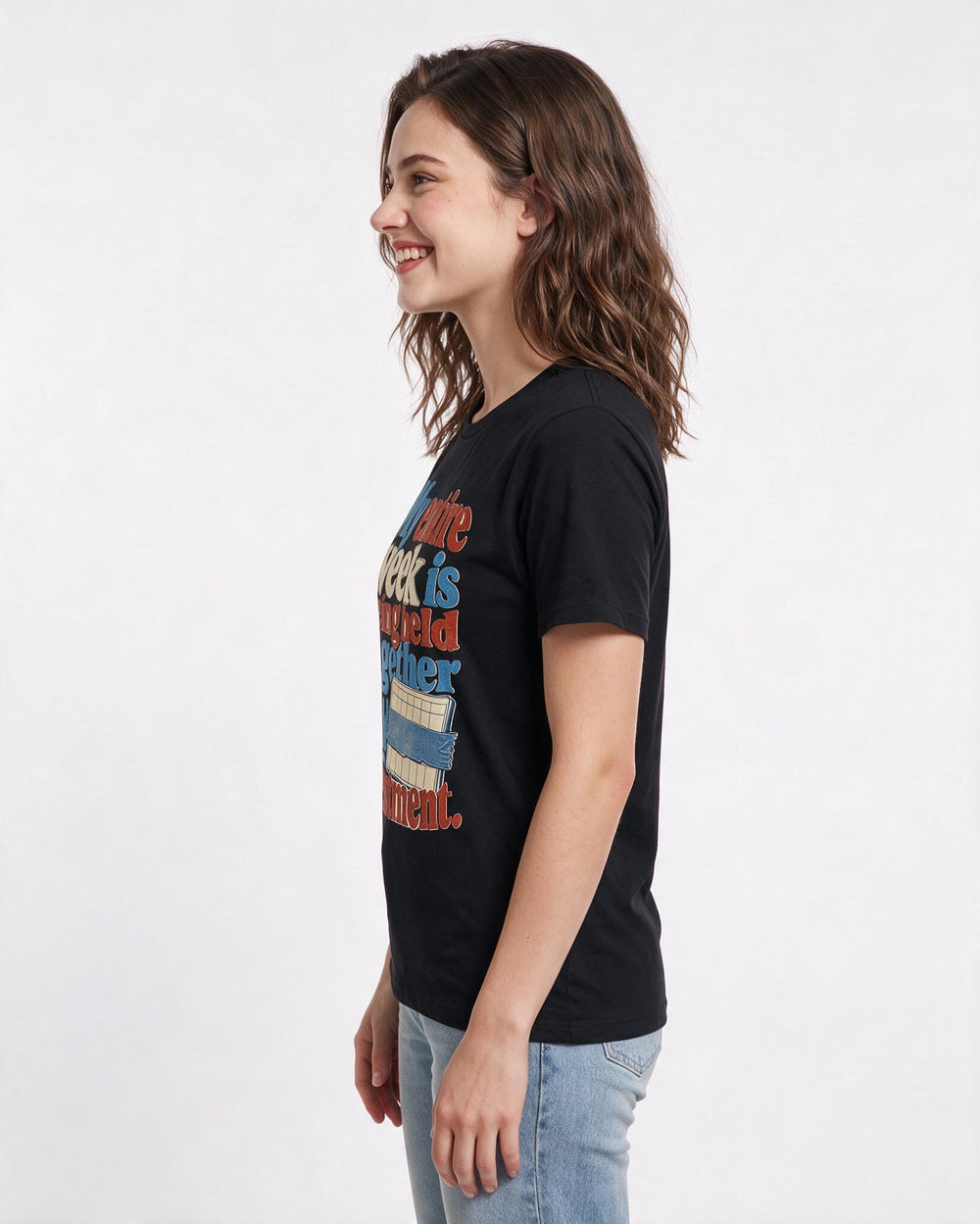 Meme Black T-Shirt for Women – Everyday Expression Graphic Tee product image 2