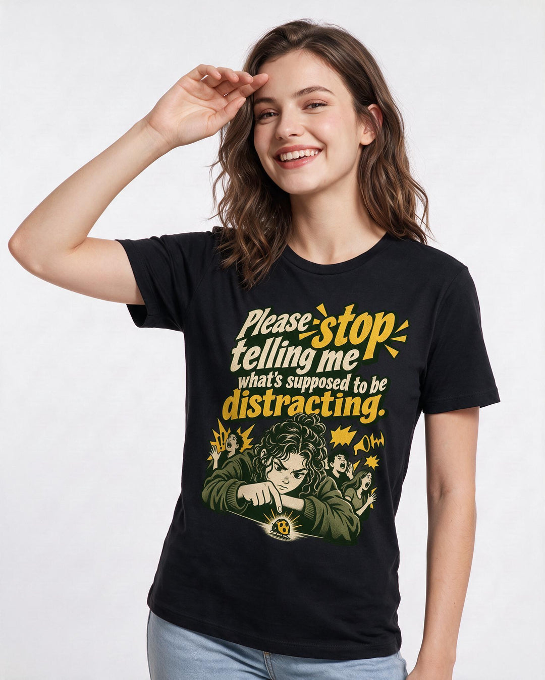 Neurodiversity Black T-Shirt for Women – Everyday Expression Graphic Tee product image 1