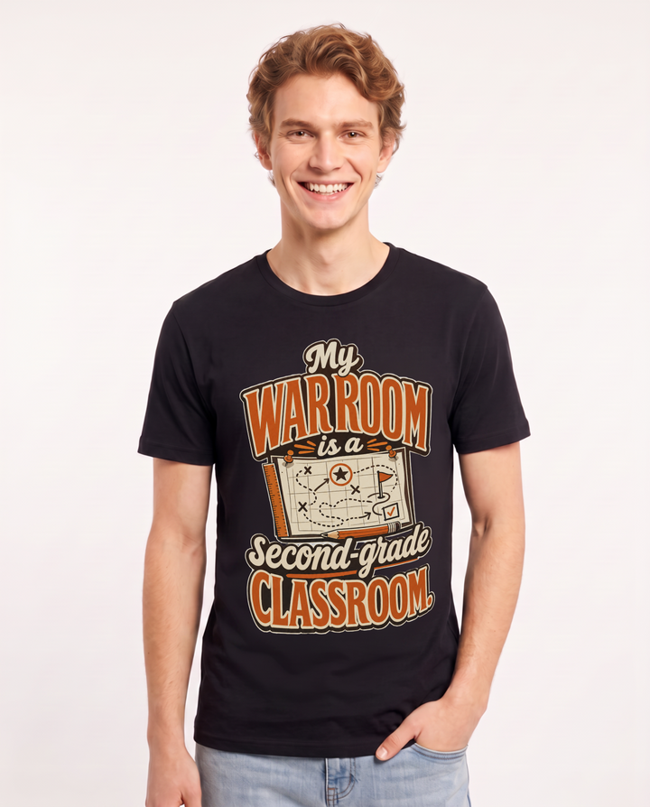 Teacher Men's Black T-Shirt – My war room is a second-grade classroom. product image 1
