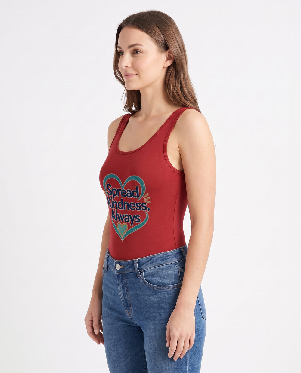 Spread Kindness, Always Sleeveless Tank Bodysuit mockup 2