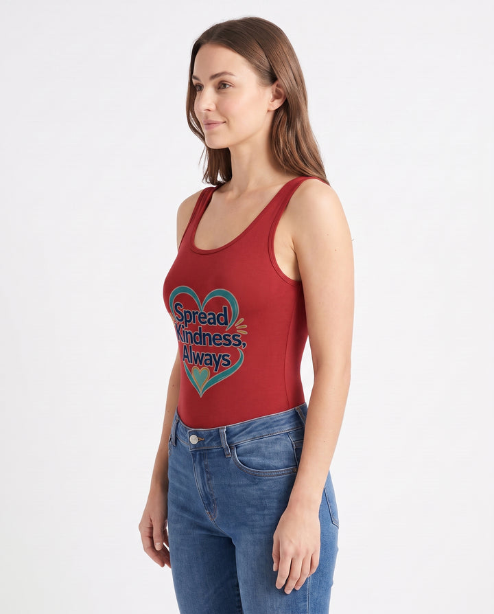 Spread Kindness, Always Sleeveless Tank Bodysuit mockup 2