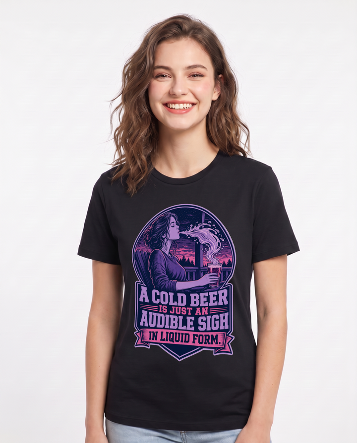 Beer Black T-Shirt for Women – Everyday Expression Graphic Tee product image 3
