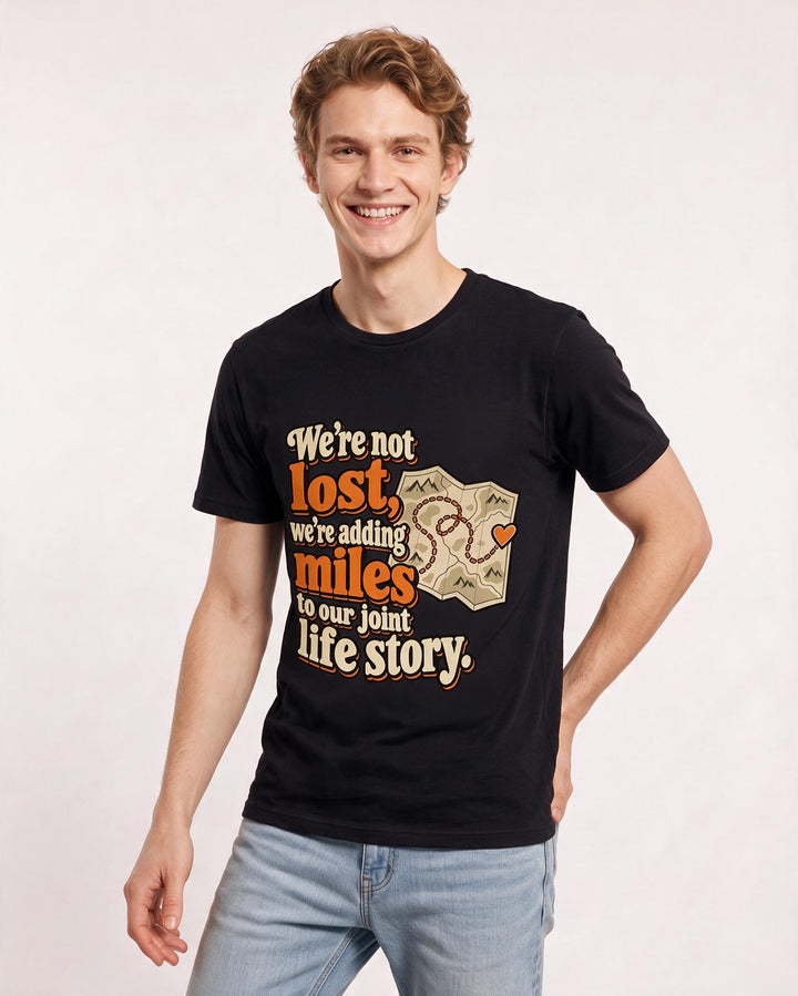 Couples Black T-Shirt for Men – Everyday Expression Graphic Tee product image 1