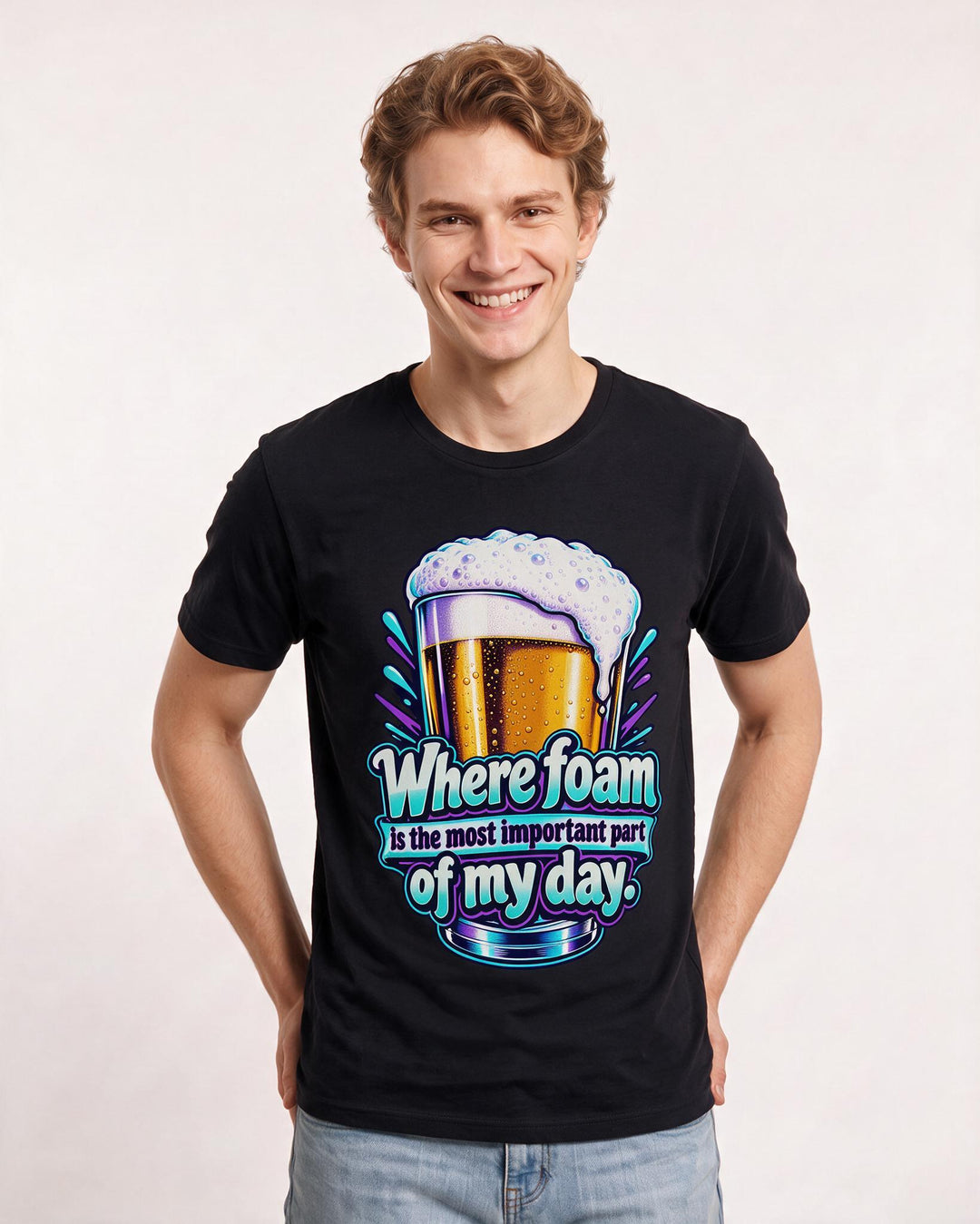 Beer Black T-Shirt for Men – Everyday Expression Graphic Tee product image 1