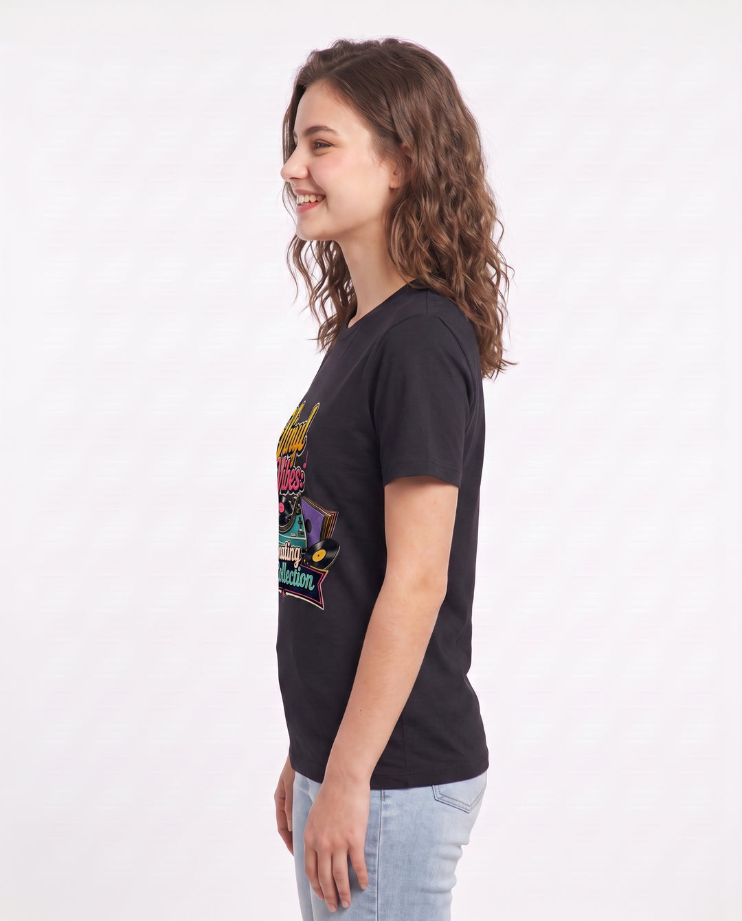 Vinyl Vibes: Curating My Collection Women's Black T-Shirt product image 3