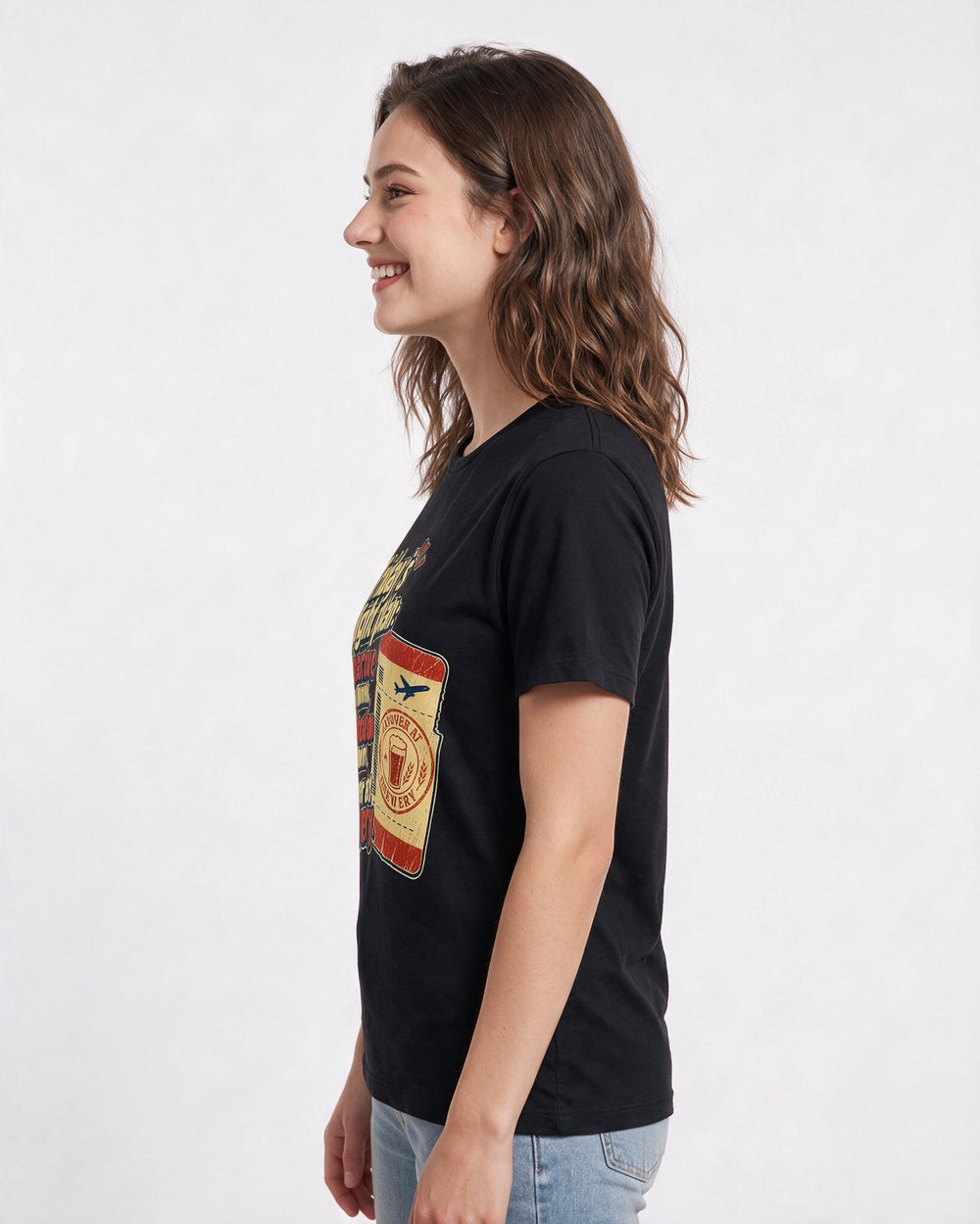 Beer Black T-Shirt for Women – Everyday Expression Graphic Tee product image 2