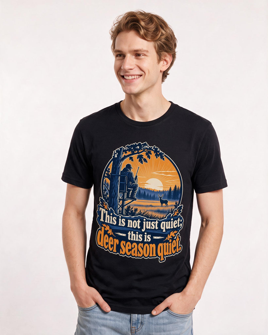 Hunting Black T-Shirt for Men – Everyday Expression Graphic Tee product image 1