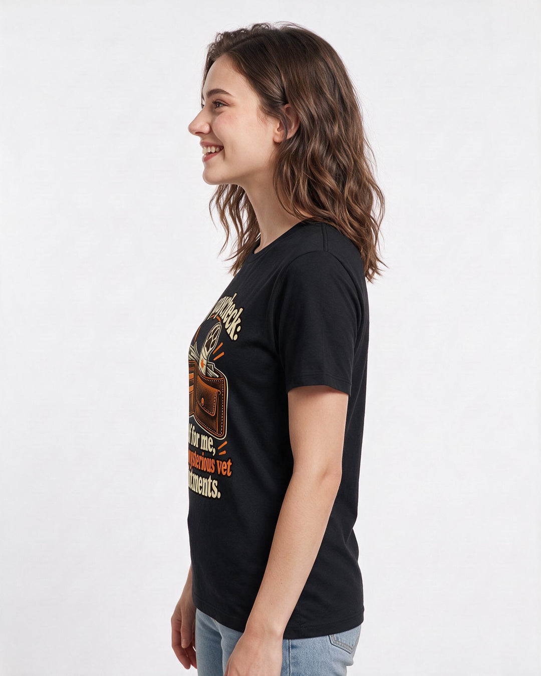 Pet Lover Black T-Shirt for Women – Everyday Expression Graphic Tee product image 2