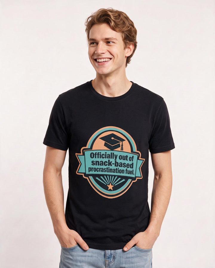 Graduation Gift Men's Black T-Shirt - Officially out of snack-based product image 3