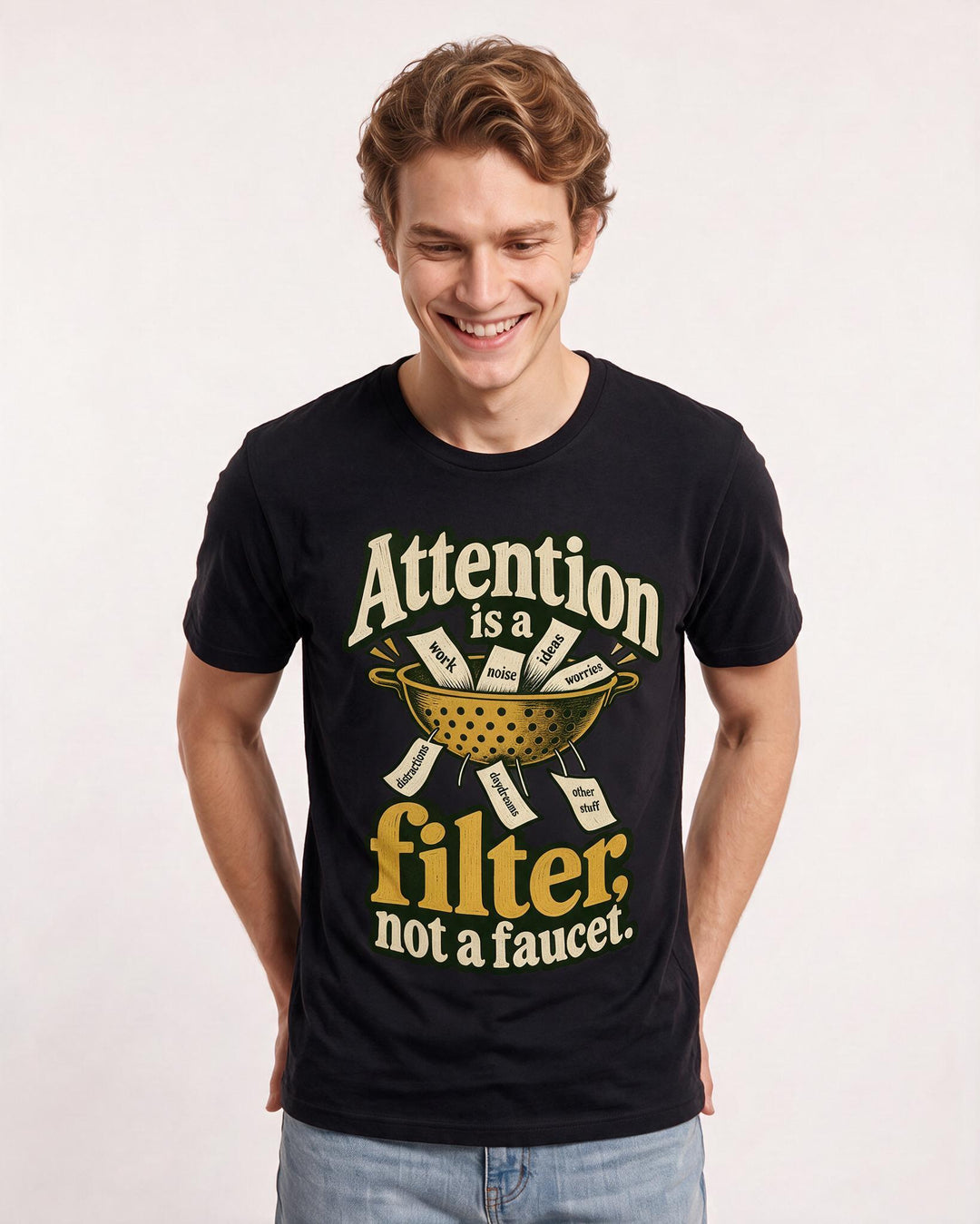 Neurodiversity Black T-Shirt for Men – Everyday Expression Graphic Tee product image 1
