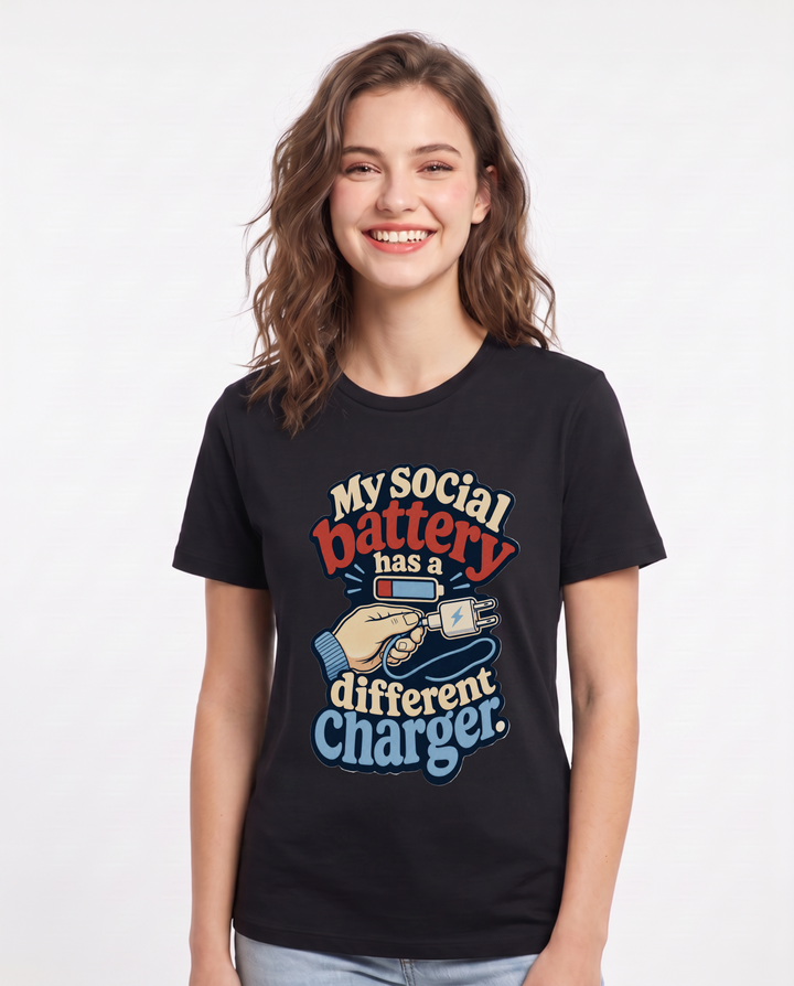Neurodiversity Black T-Shirt for Women – Everyday Expression Graphic Tee product image 1