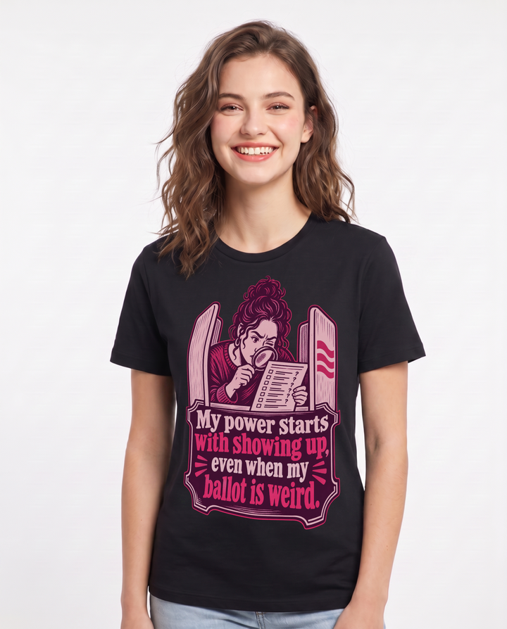 Political Statement Black T-Shirt for Women – Everyday Expression Graphic Tee product image 3