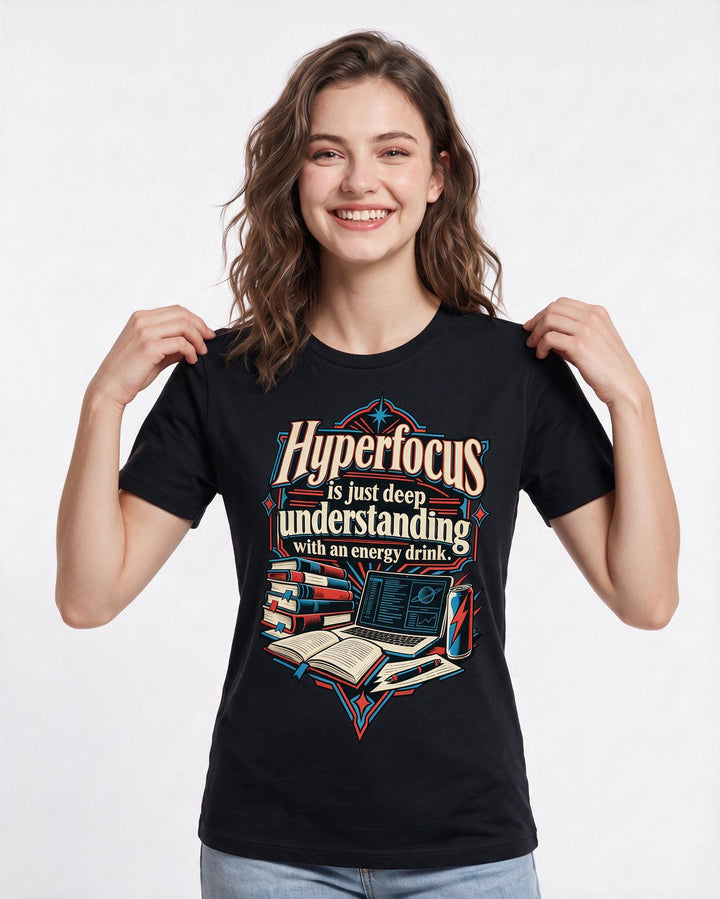 Neurodiversity Black T-Shirt for Women – Everyday Expression Graphic Tee product image 1