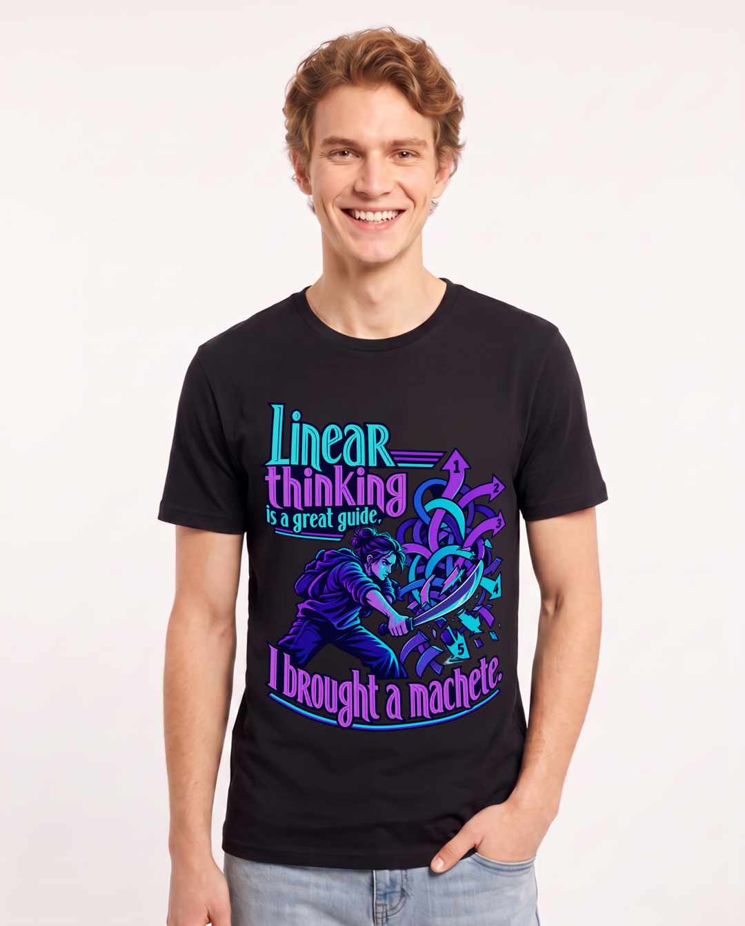 Neurodiversity Black T-Shirt for Men – Everyday Expression Graphic Tee product image 3