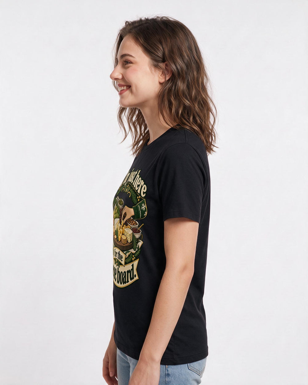 Christmas Black T-Shirt for Women – Holiday Theme Graphic Tee product image 2