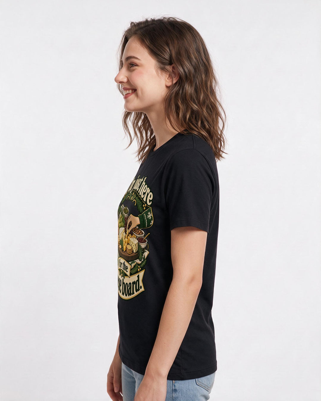 Christmas Black T-Shirt for Women – Holiday Theme Graphic Tee product image 2