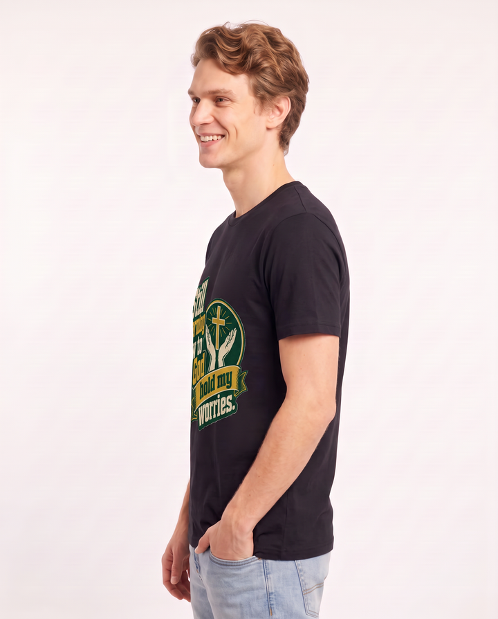 Graphic Men's Black T-Shirt - Still learning how to let God hold my product image 2