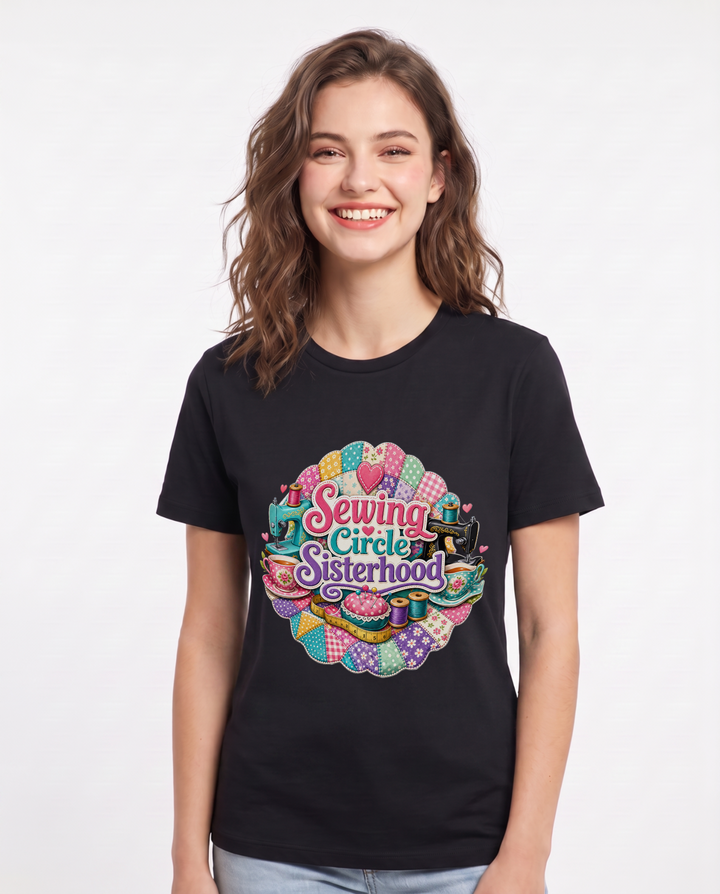 Sewing Circle Sisterhood Women's Black T-Shirt product image 2
