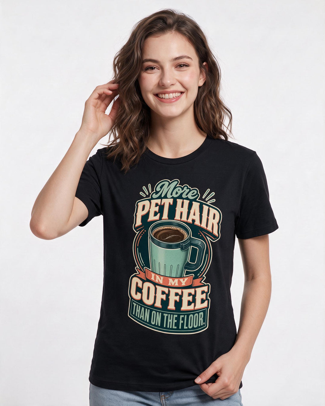 Pet Lover Black T-Shirt for Women – Everyday Expression Graphic Tee product image 1