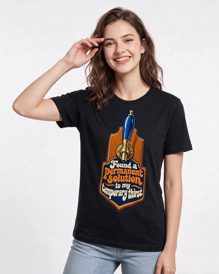 Beer Black T-Shirt for Women – Everyday Expression Graphic Tee product image 1