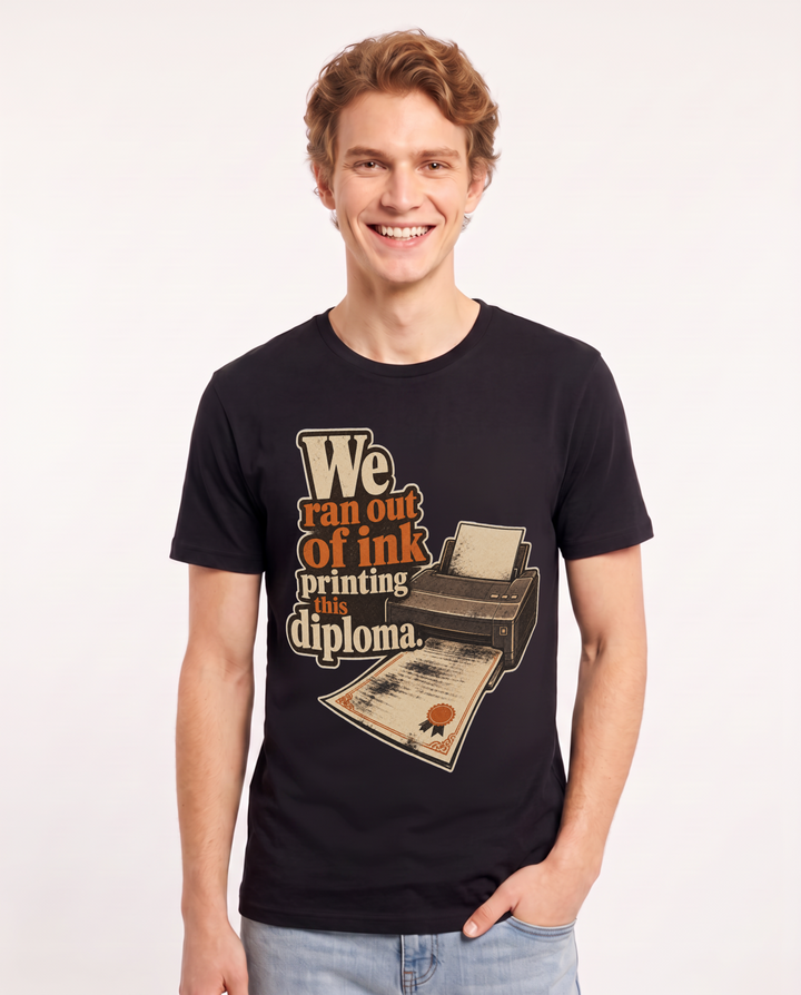 Graduation Black T-Shirt for Men – Everyday Expression Graphic Tee product image 1