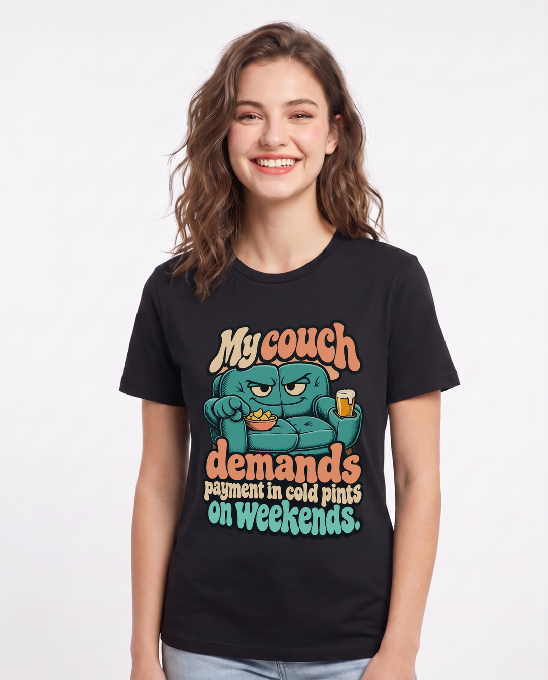 Beer Black T-Shirt for Women – Everyday Expression Graphic Tee product image 3