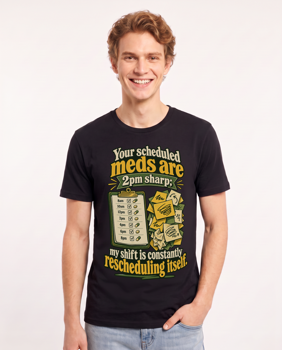 Nurse Black T-Shirt for Men – Nursing Life Graphic Tee product image 3