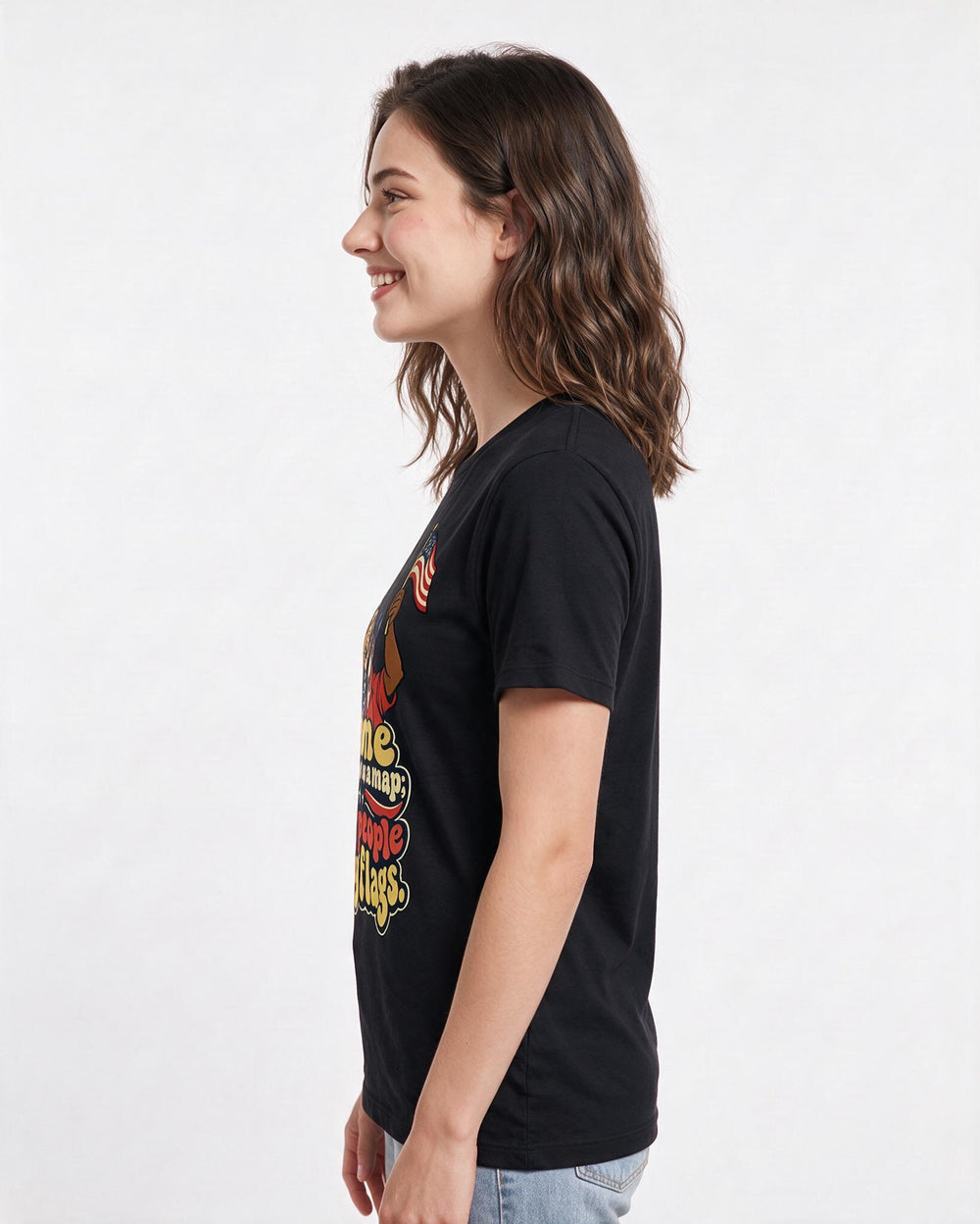 Patriotic Black T-Shirt for Women – Everyday Expression Graphic Tee product image 2