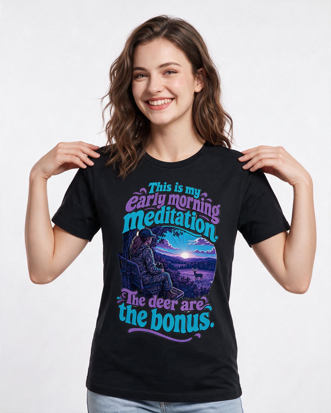 Hunting Black T-Shirt for Women – Everyday Expression Graphic Tee product image 1