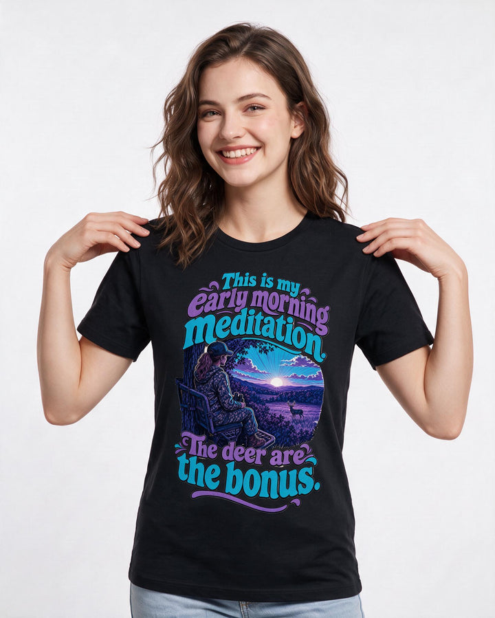Hunting Black T-Shirt for Women – Everyday Expression Graphic Tee product image 1