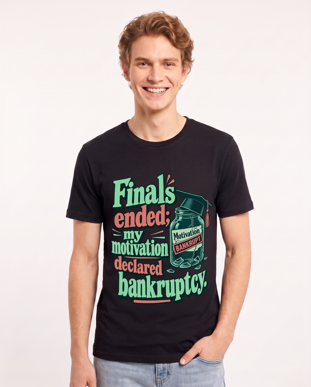 Graduation Black T-Shirt for Men – Everyday Expression Graphic Tee product image 3
