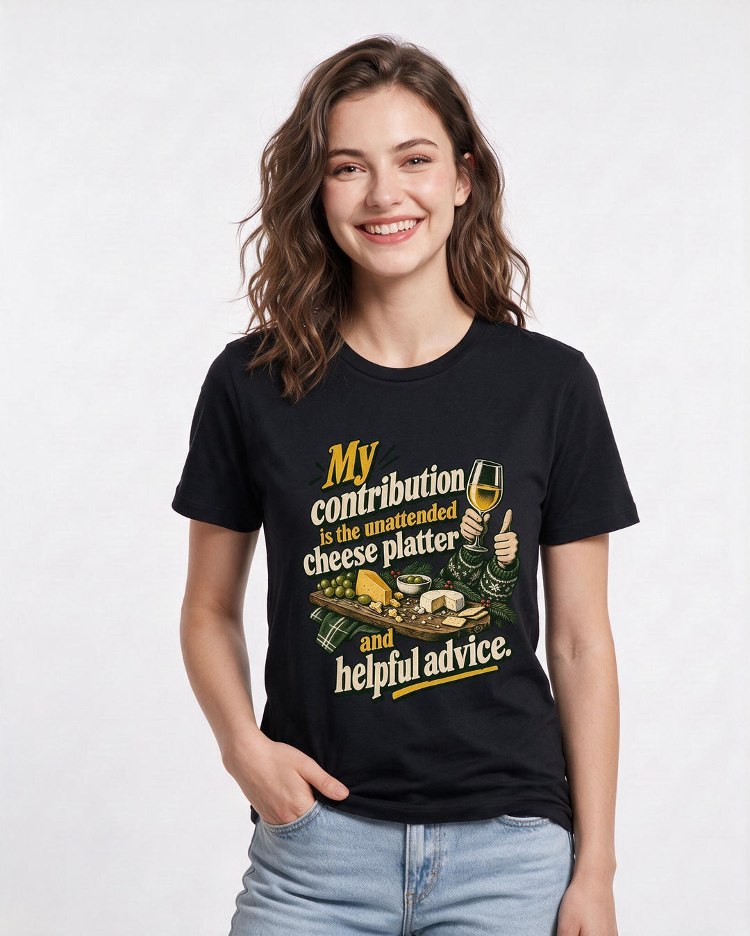 Christmas Black T-Shirt for Women – Holiday Theme Graphic Tee product image 1