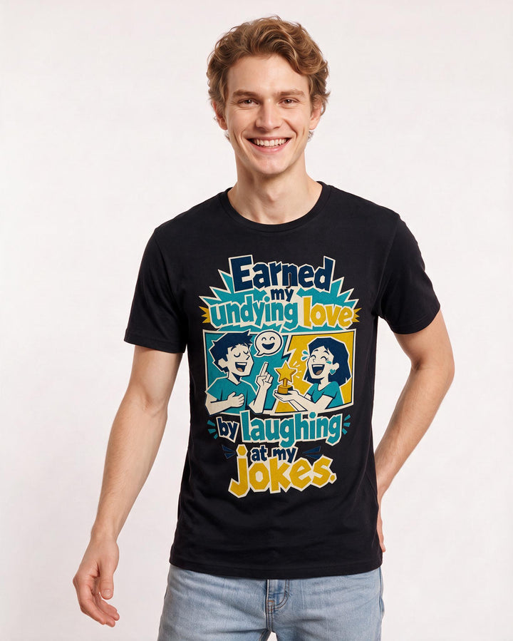 Couples Black T-Shirt for Men – Everyday Expression Graphic Tee product image 3