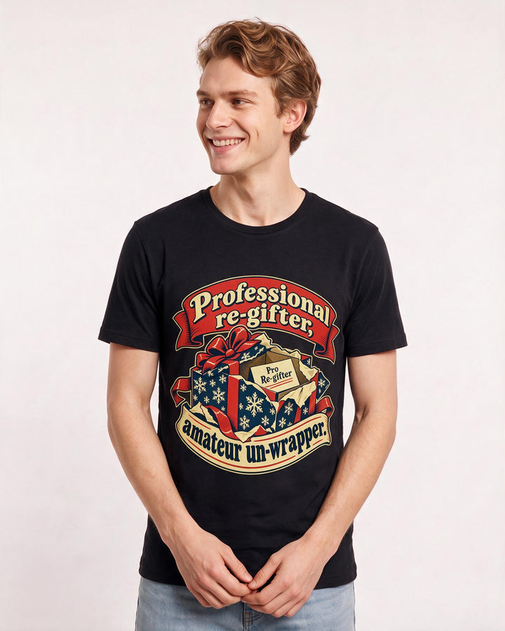 Christmas Black T-Shirt for Men – Holiday Theme Graphic Tee product image 1