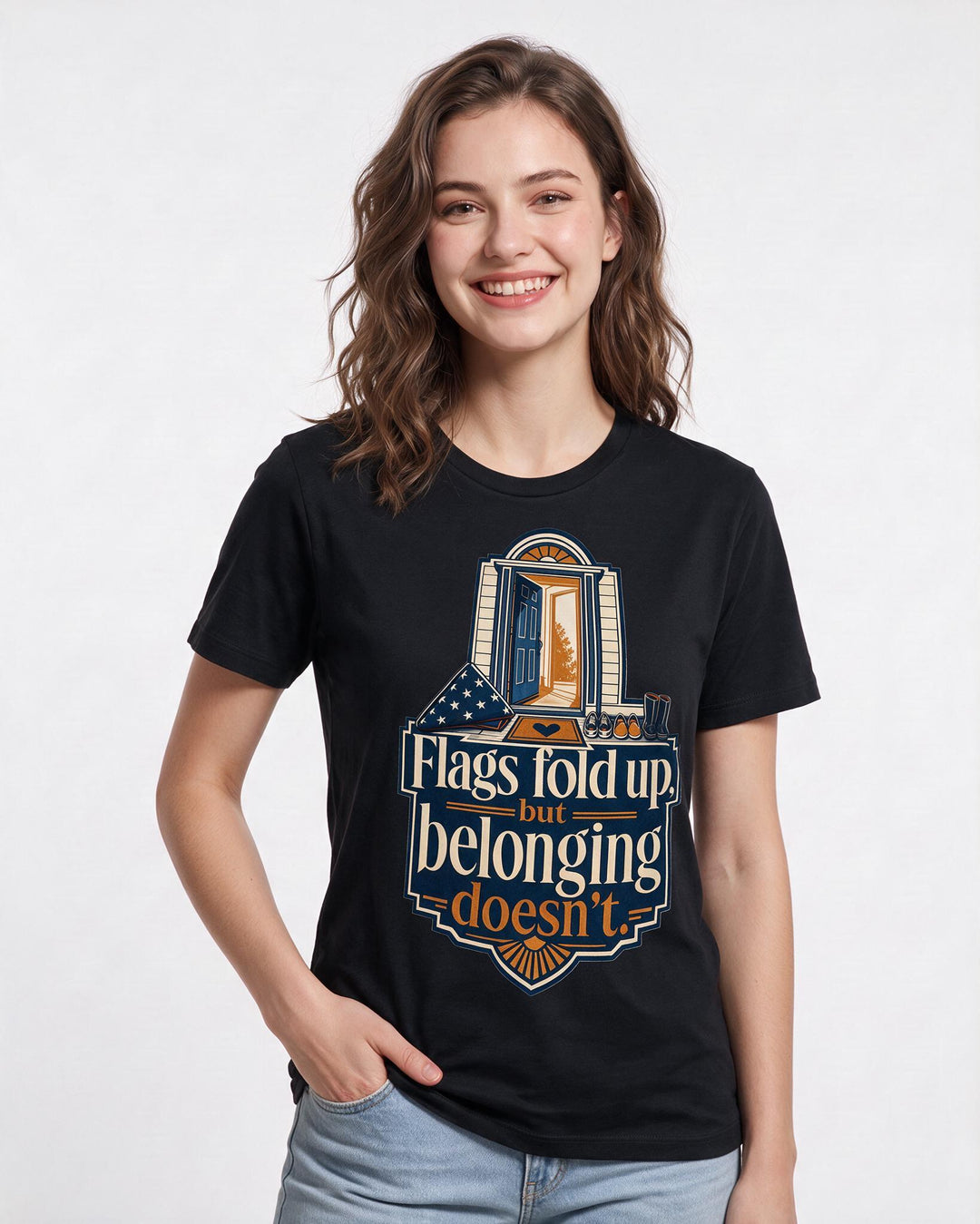 Patriotic Black T-Shirt for Women – Everyday Expression Graphic Tee product image 3