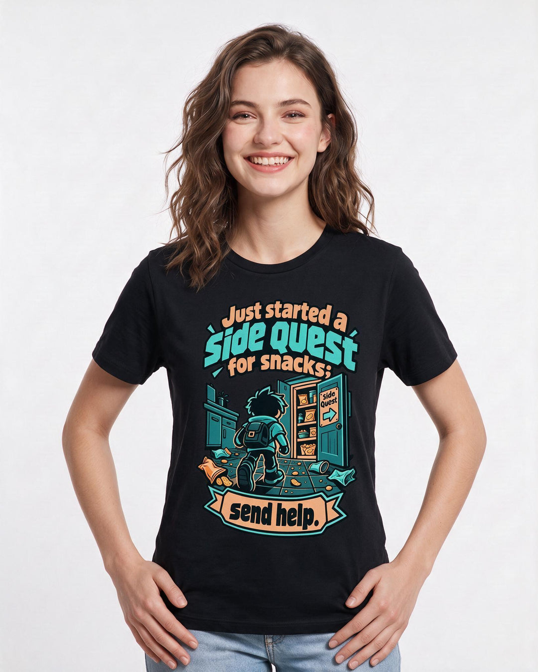 Gaming Black T-Shirt for Women – Game Night Graphic Tee product image 1