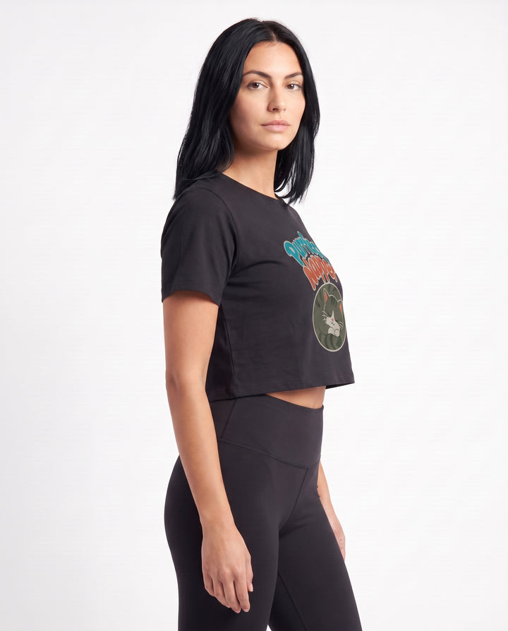 Purrfect Napper Crop Top mockup 2
