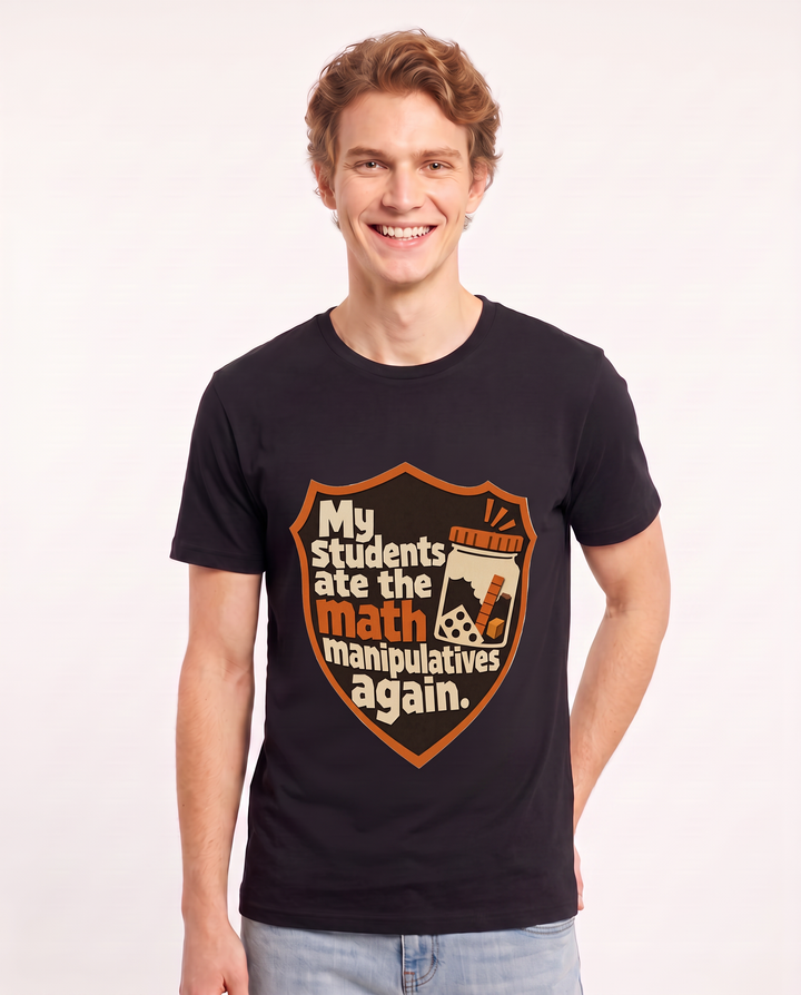Teacher Gift Men's Black T-Shirt - My students ate the math product image 3