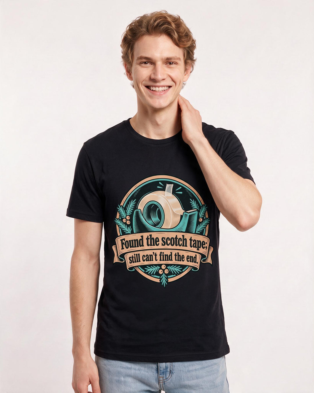 Christmas Black T-Shirt for Men – Holiday Theme Graphic Tee product image 1