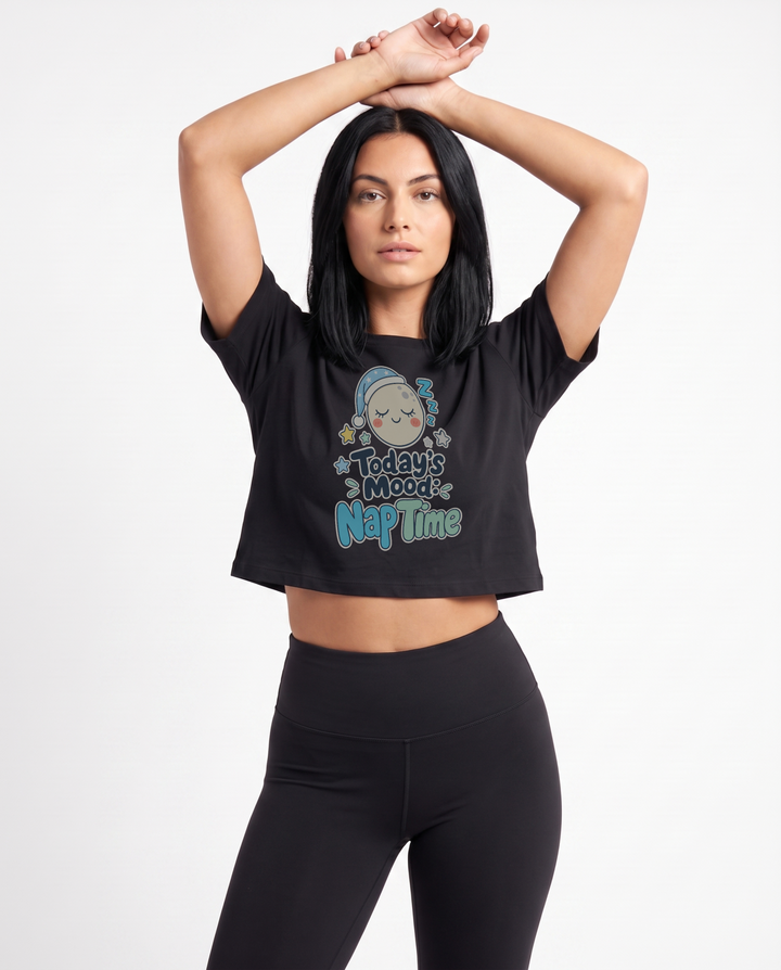 Today's Mood: Nap Time Crop Top mockup 1