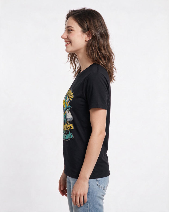 Funny Graduation Women's Black T-Shirt – My doctorate was in colored highlighters and index cards. product image 2