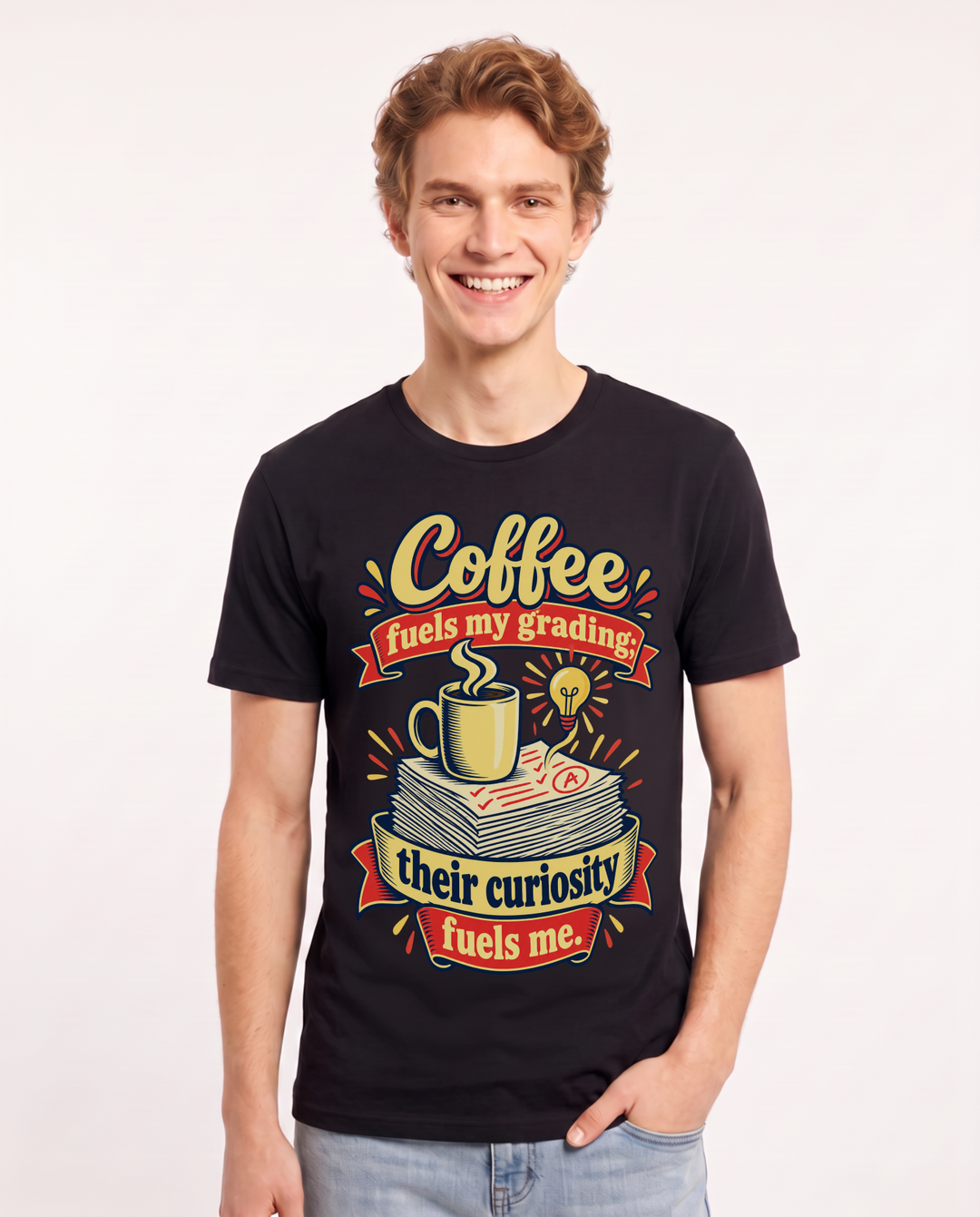 Teacher Black T-Shirt for Men – Everyday Expression Graphic Tee product image 3