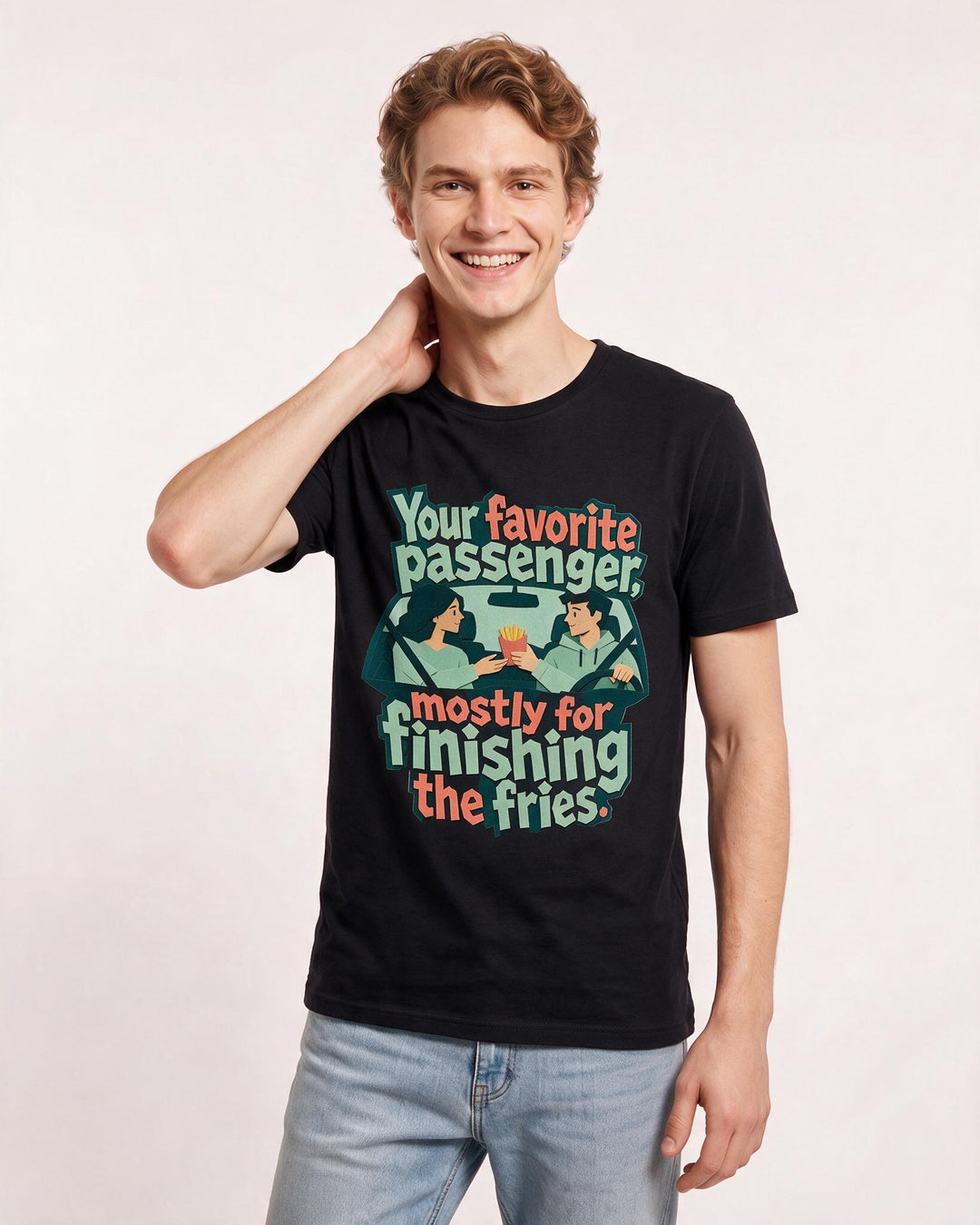 Couples Black T-Shirt for Men – Everyday Expression Graphic Tee product image 1