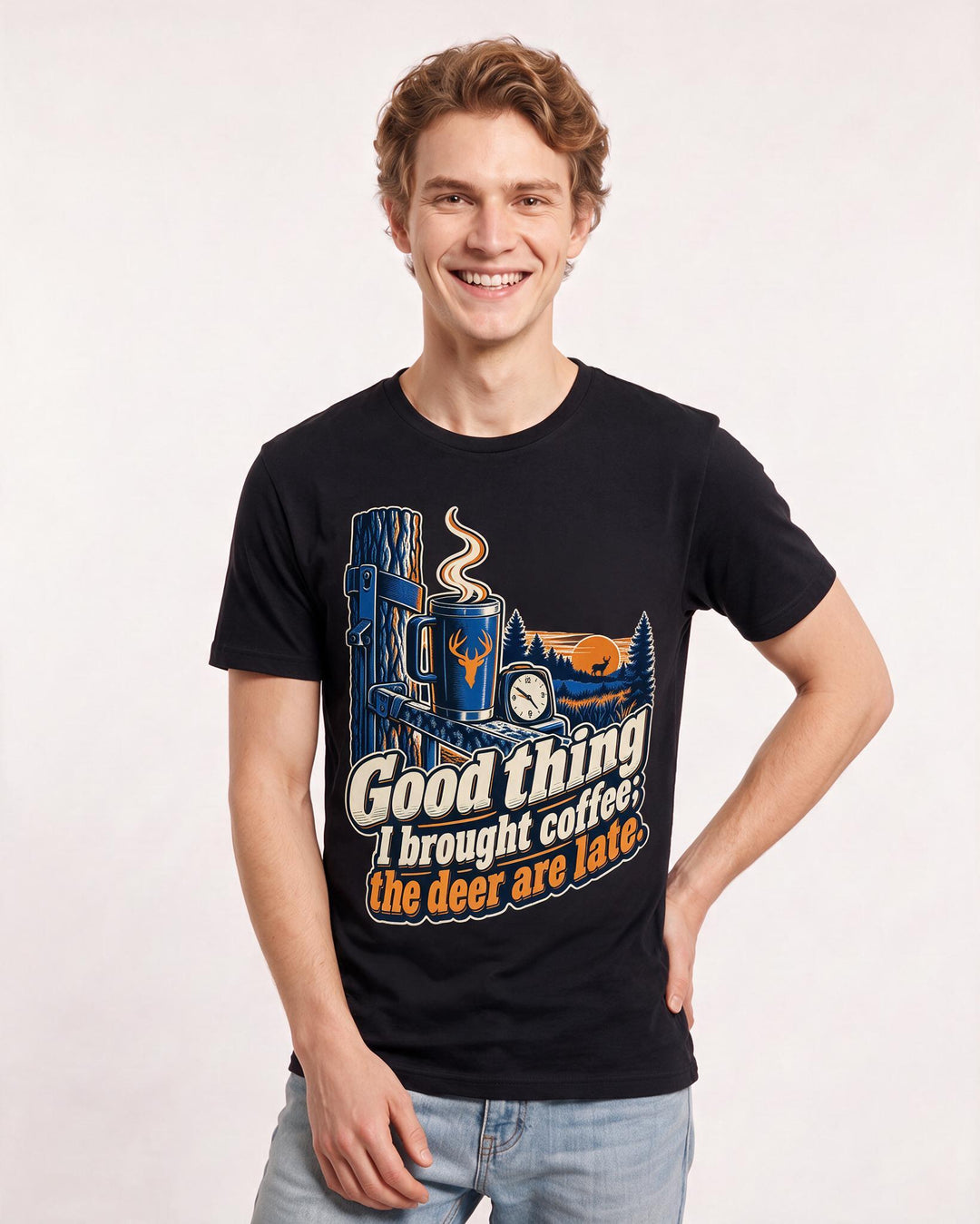 Hunting Black T-Shirt for Men – Everyday Expression Graphic Tee product image 1