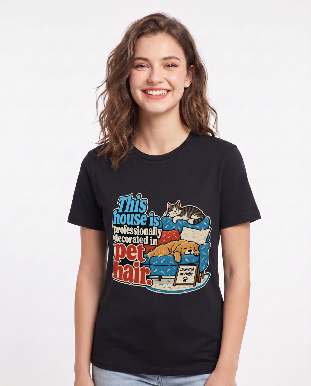 Cat Lover Black T-Shirt for Women – Everyday Expression Graphic Tee product image 3