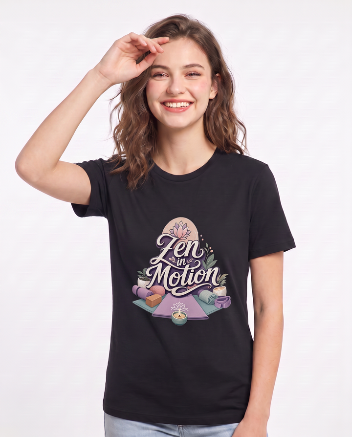 Zen in Motion Women's Black T-Shirt product image 1