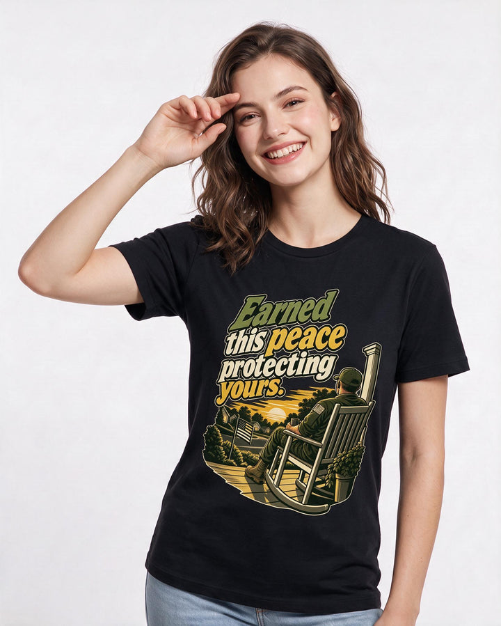 Veteran Black T-Shirt for Women – Everyday Expression Graphic Tee product image 1