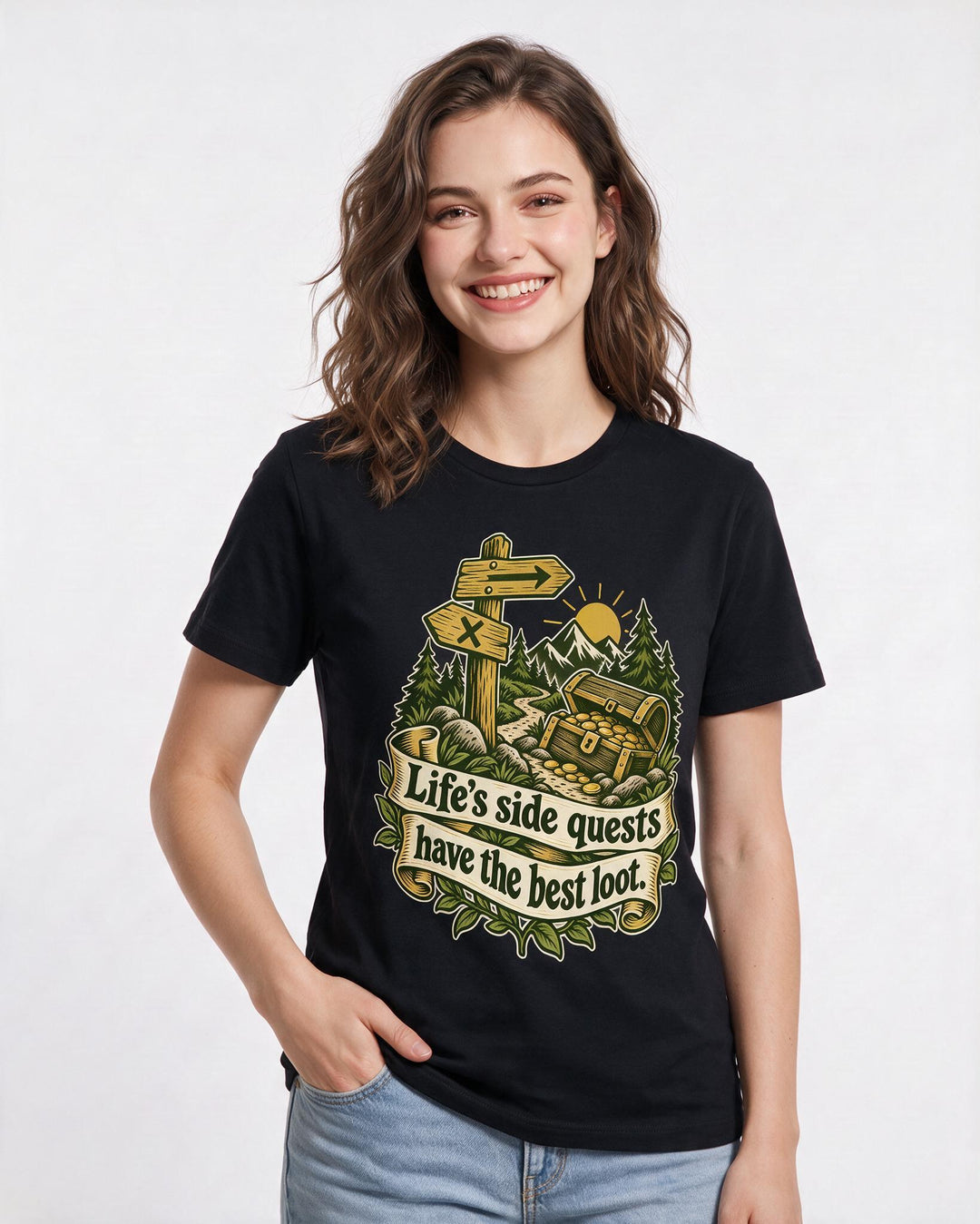 Gaming Black T-Shirt for Women – Game Night Graphic Tee product image 1