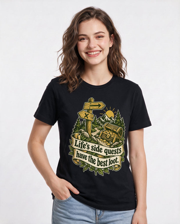 Gaming Black T-Shirt for Women – Game Night Graphic Tee product image 1