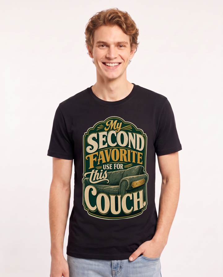 Couples Black T-Shirt for Men – Everyday Expression Graphic Tee product image 3